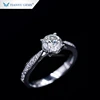 Online jewellery wholesale Gold synthetic diamond Engagement 14k white gold Moissanite rings with 6.5mm F Loose gemstone ring