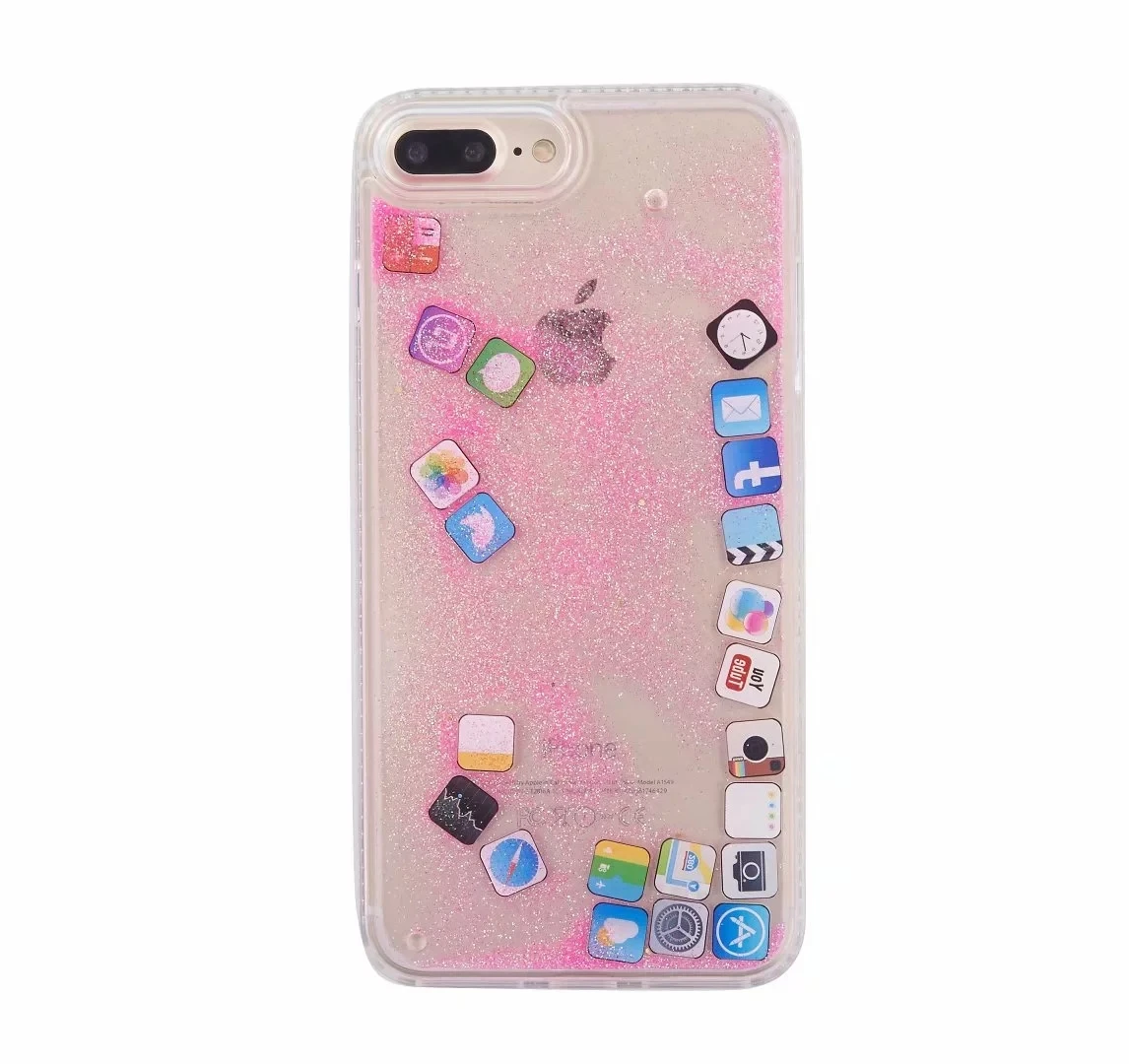 Bling Bling Ios App Icon Glitter Quicksand Liquid Phone Case For Iphone