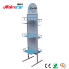 3 layers metal wire racks shelf tray display with hooks
