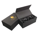 Matt Black Luxury High Quality Rectangular 2 Packaging Wine Glasses Glass Packing Storage Gift Boxes