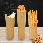 Custom Kraft paper material packing snack French fries,chips sala,food ,fruit ,vegetable and fast food waterproof boxes