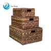 Environmentally Friendly Lacquer Finished Woven Seagrass Storage Baskets with Lid