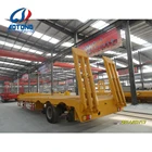 2 axles 3 axles 4 axles low bed trailer excavator semi trailer