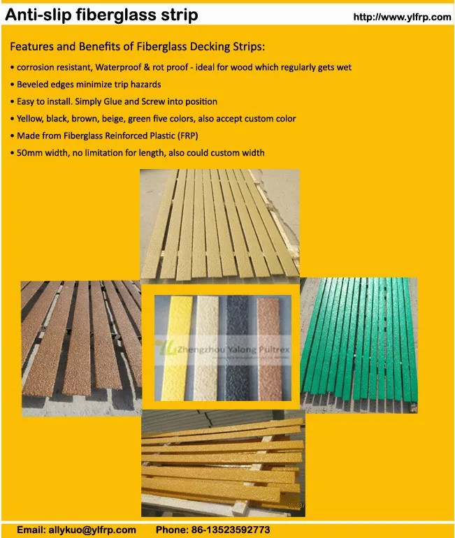 Anti-Slip Fiberglass Deck Strips