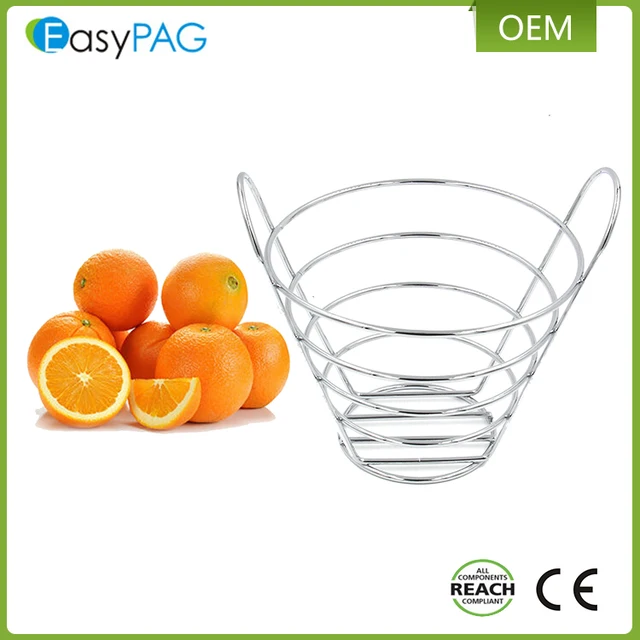 tubbiness shape design metal wire empty hanging fruit basket