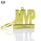 Craft high quality metal custom letter gold logo keyring