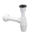 Plastic Kitchen Sink Stopper Drain Pipe Single Basin Launching PP bottle trap plastic sink drainer PVC sink trap