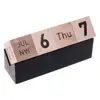 Home Office Decoration Creative wooden cubes perpetual desk calendar stand