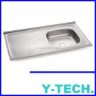 Polished kitchen sink with one draining board YK1051AR