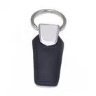 Custom printed car logo small leather keychain+zinc alloy black color leather key chain