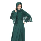Women Dress Malaysian Clothing Explosions Women Long-sleeved Muslim Dress Lace Stitching Arab Robes Female