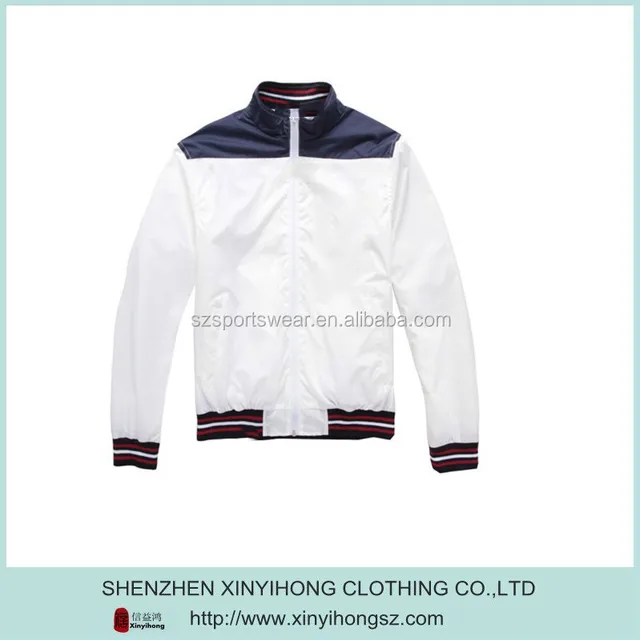 Mens track suit white badic contrast blue and red jacket