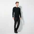 high quality crewneck plain solid knitting handmade mens merino wool sweater