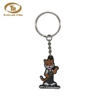 Factory direct price high quality cartoon lovely lucky cat rubber silicone cat keychain