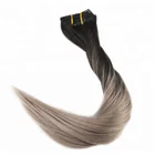 Brazilian straight 100% remy human hair 10 colors can customize human clip in hair extensions