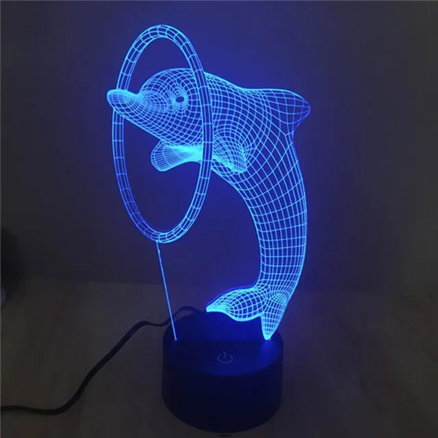 gift 7colors dolphin 3d illusion lamp 3d led night light