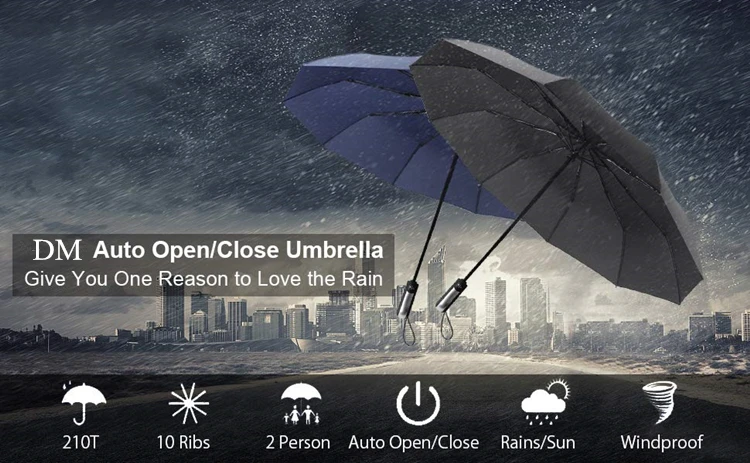 10 rib auto open close umbrella