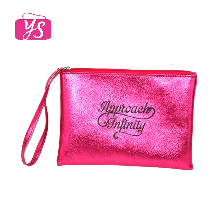 new fashion rosy leather pink cosmetic bag for promotion