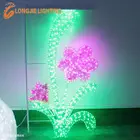 H:1.5m Outdoor Christmas street decorations City holiday lighting 2D led pole motif light with flower