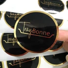 Custom printing logo label paper sticker, rose gold foil clear PVC sticker