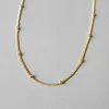 gold plated sterling silver Clavicle necklace Necklace collarbone chain