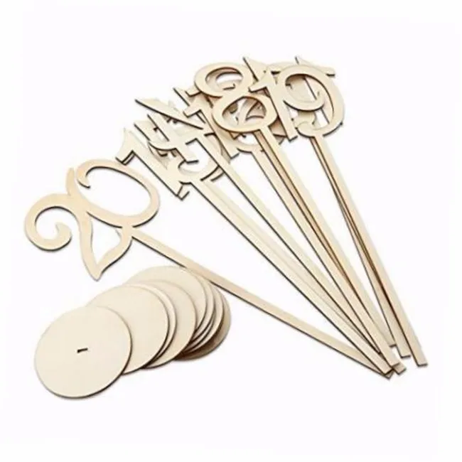 1-40 Wood Table Numbers with Holder Base for Wedding Home Wedding Anniversary Party Decoration