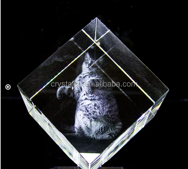 personalized 3d crystal laser cube for gift