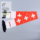 National Satin Silk Printed Custom Soccer club Scarves knitted football scarf 17x140