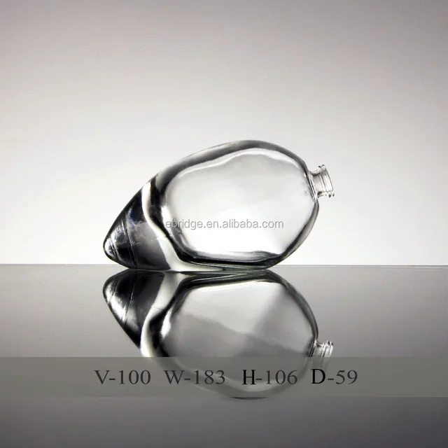 100ml teardrop shape toilet water glass bottle with sprayer top