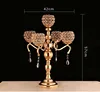 5arms crystal wrought iron candlestick for wedding centerpiece