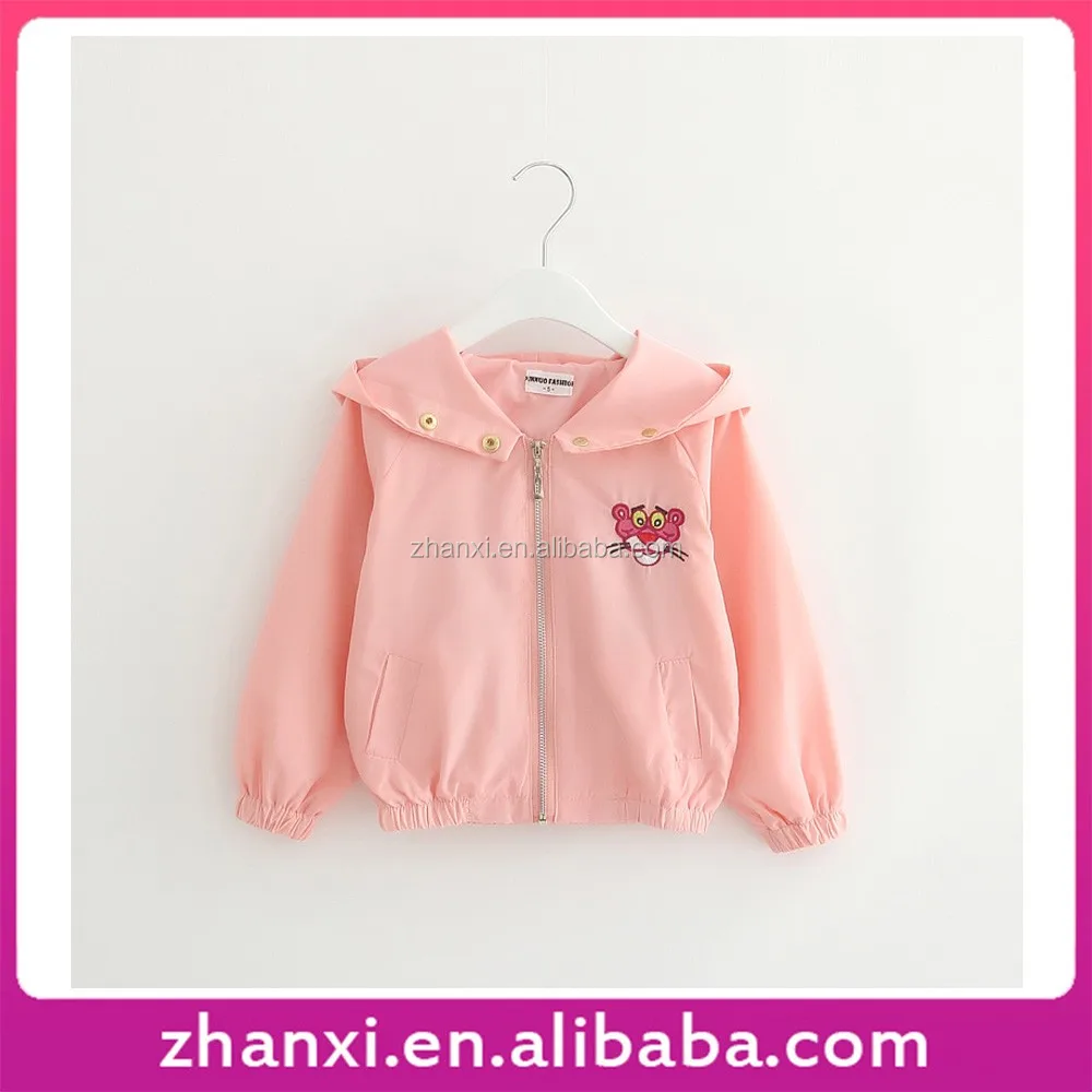 Pretty pink panther embroidered baby girls fancy wind short jackets