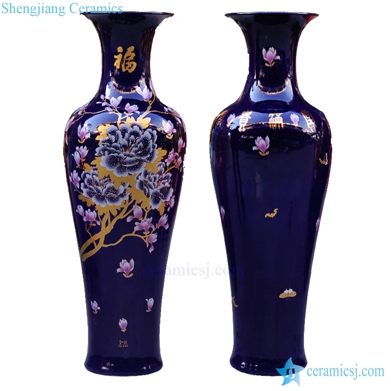Античная оптовых китайский 60 дюймов высотой пол-керамическая цветок фарфоровая ваза для цветов большой для украшения офиса из двери мебелью