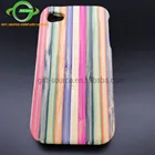 Custom Design Real Wood Blank Rainbow Colorful Wood Phone Case