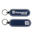 Custom Embossed 2D Brand Logo Rubber Silicon Keyring Tags Double Sides Promotional PVC Keychains