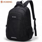 Guangzhou Aoking strong bartack black casual college notebook backpack bag with reflective strip