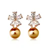 Factory direct snowflake pearl cubic zircon pendant earrings wholesale women delicate earring jewelry