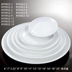 wholesale cheap round deep ceramic buffet plate white porcelain dinner plate