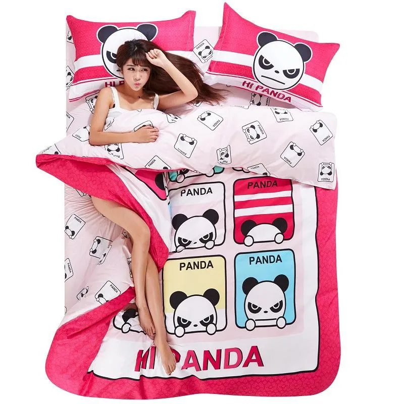 Chinese national treasure panda style 3pcs/4pcs bedding sets Duvet Cover Bed sheet Pillowcase