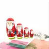 Christmas Style Russian Nesting Matryoshka Wooden Dolls Set Hand painted Home decoration crafts Christmas gift for Kids