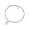 Heart shape 925 sterling silver charm bracelet