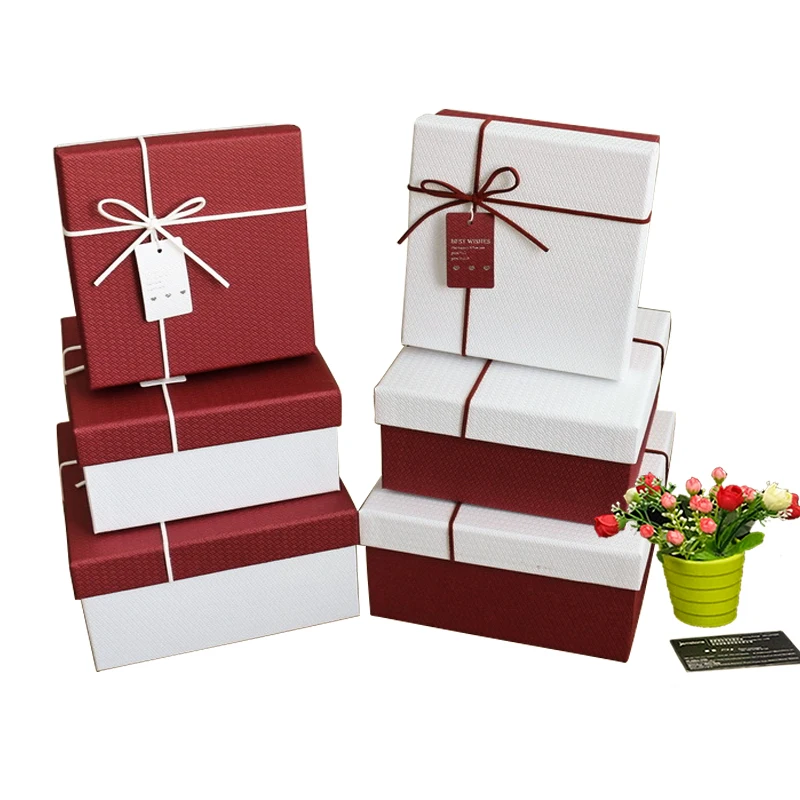 custom luxury rigid cardboard paper gift box with lid