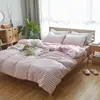 4 pcs cotton knit plain style bed sheet set home textile use