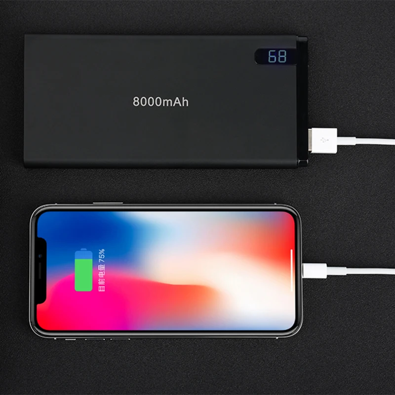 TOPTAI Custom Logo Power Bank 8000MAH Portable External Battery Charger Pack PowerBank - ANKUX.COM