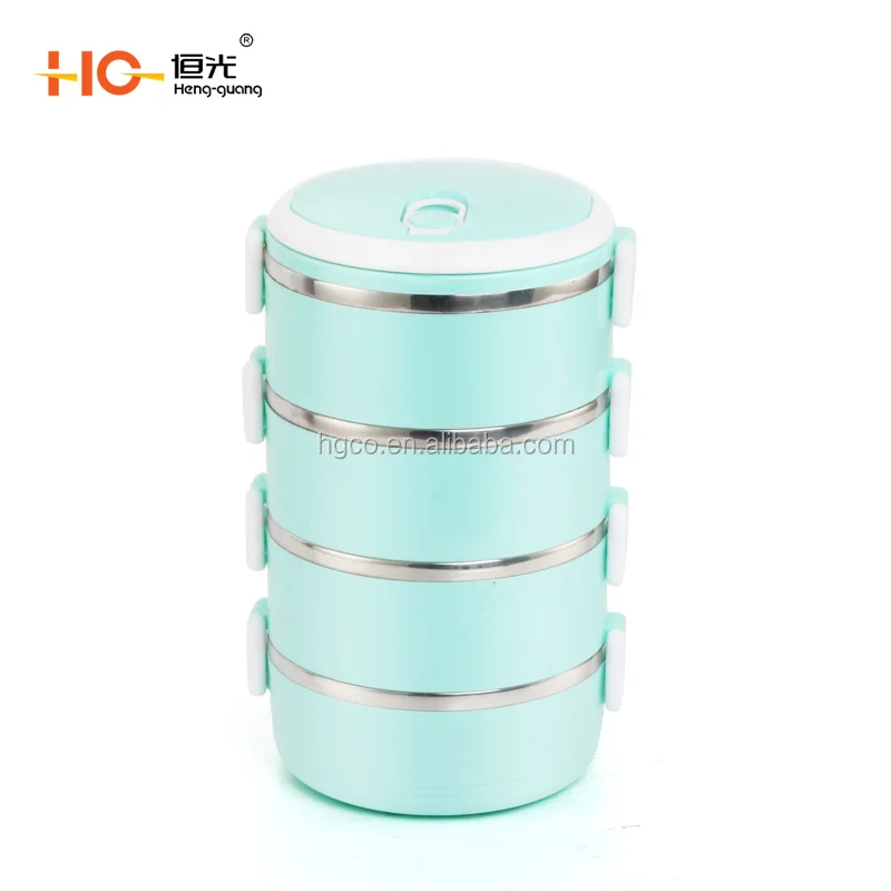 3 4 5 Layer Food Container Stainless Steel Insulated Lunch Box with plastic lids amazon
