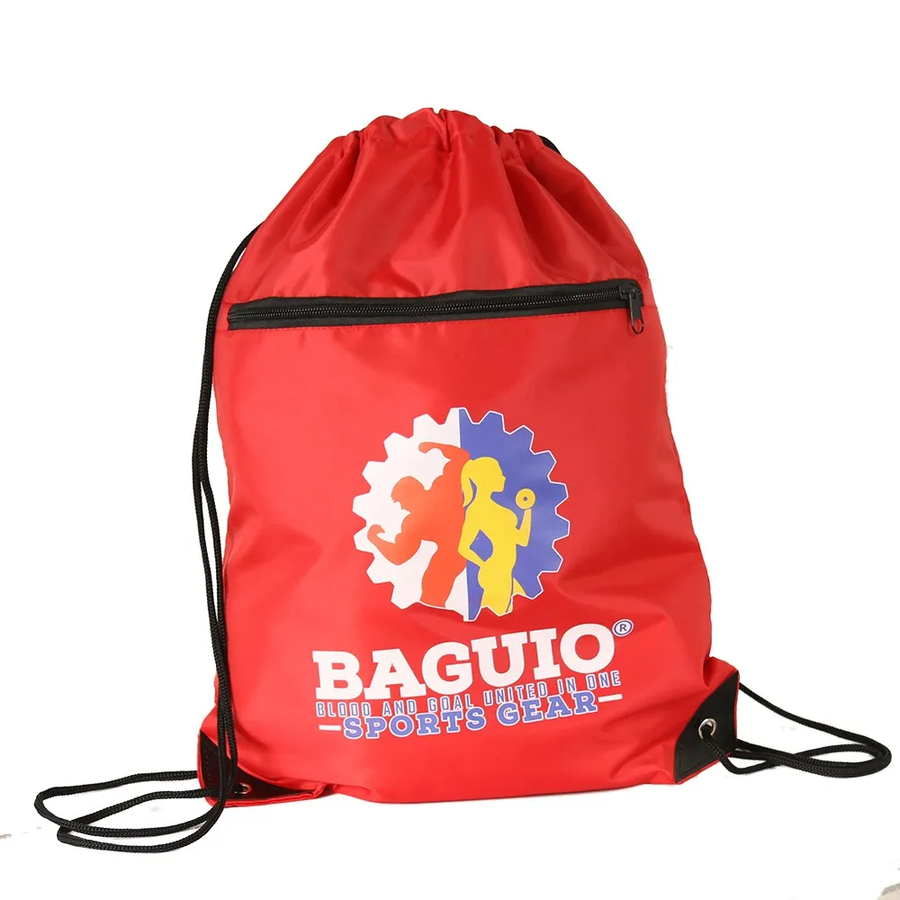 colorful waterproof nylon drawstring backpack bag with front