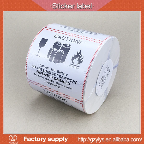 china printed adhesive roll coated art paper label for warning