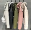 Instagram Hot Fashion Women's Short Multi Color Merino Sheepskin Leather Jacket Fox Fur Trim Luxury Lambskin Coat Women