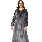 4 XL high quality chiffon muslim islamic gown long sleeve maxi dress for women