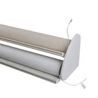New luxury transparent and blackout remote motor cordless jacquard fabric double roller blinds