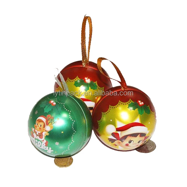round tin ball for christmas gift